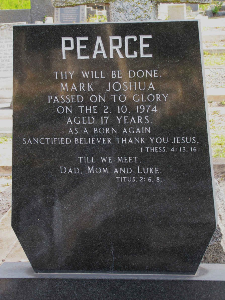 PEARCE Mark Joshua -1974 