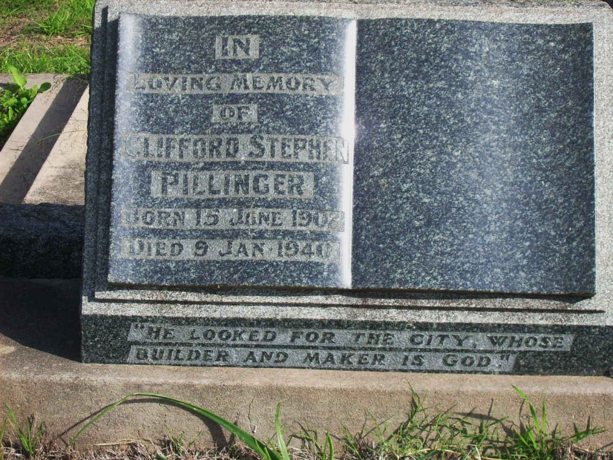 PILLINGER Clifford Stephen 1902-1940