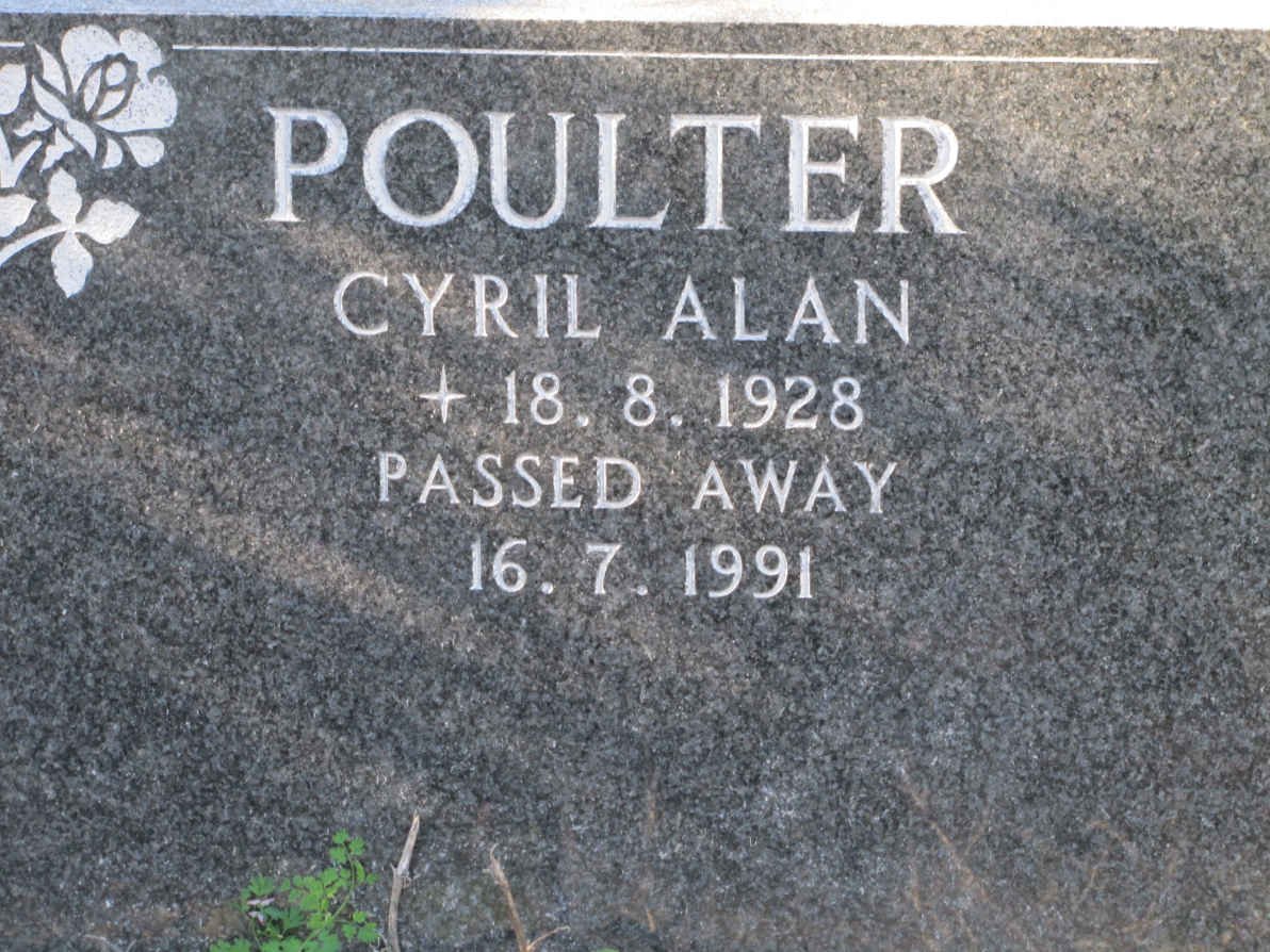 POULTER Cyril Allan 1928-1991