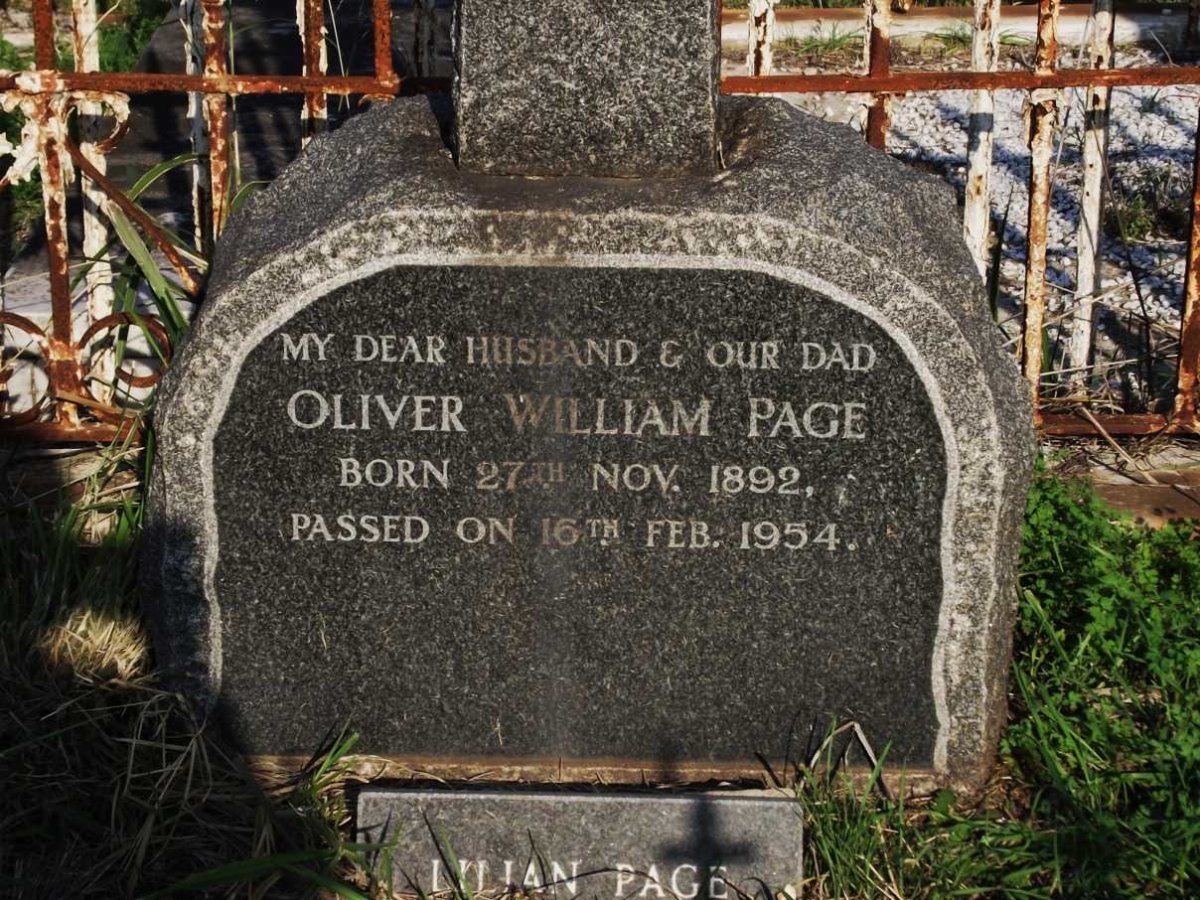 PAGE Oliver William 1892-1954 :: PAGE Lilian 1901-1987