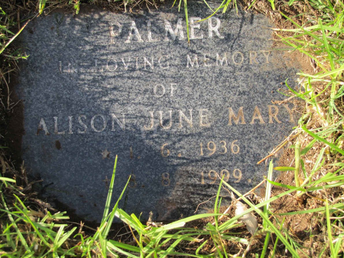 PALMER Alison June Mary 1936-1999