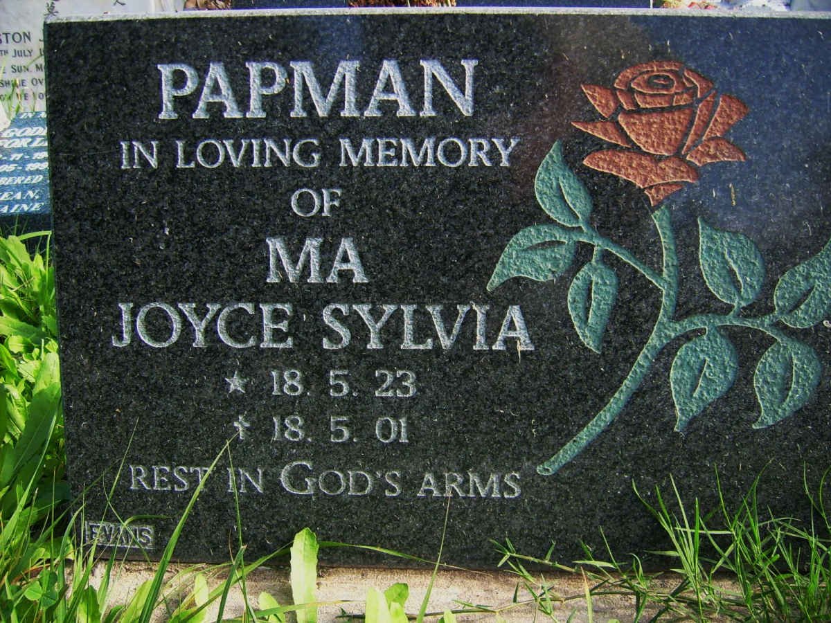 PAPMAN Joyce Sylvia 1923-2001