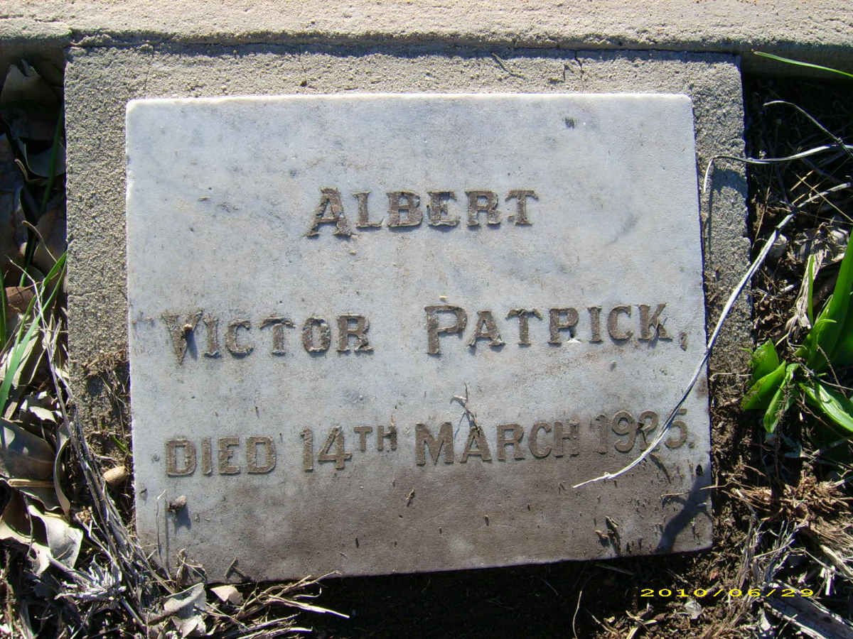 PATRICK Albert Victor -1925