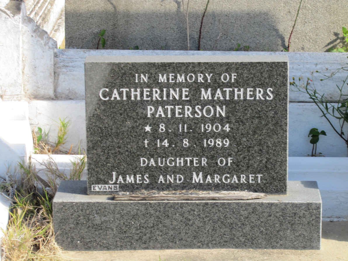 PATERSON Catherine Mathers 1904-1989