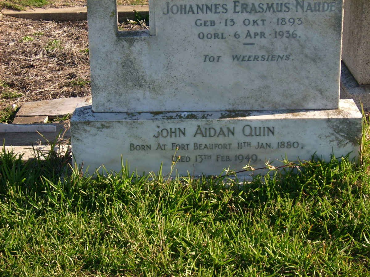 QUIN John Aiden 1880-1949 :: NAUDE Johannes Erasmus 1893-1936