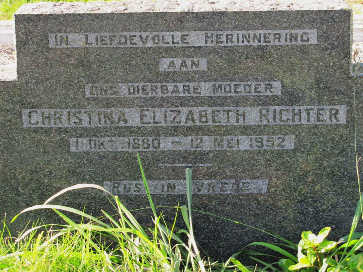 RICHTER Christina Elizabeth 1880-1952
