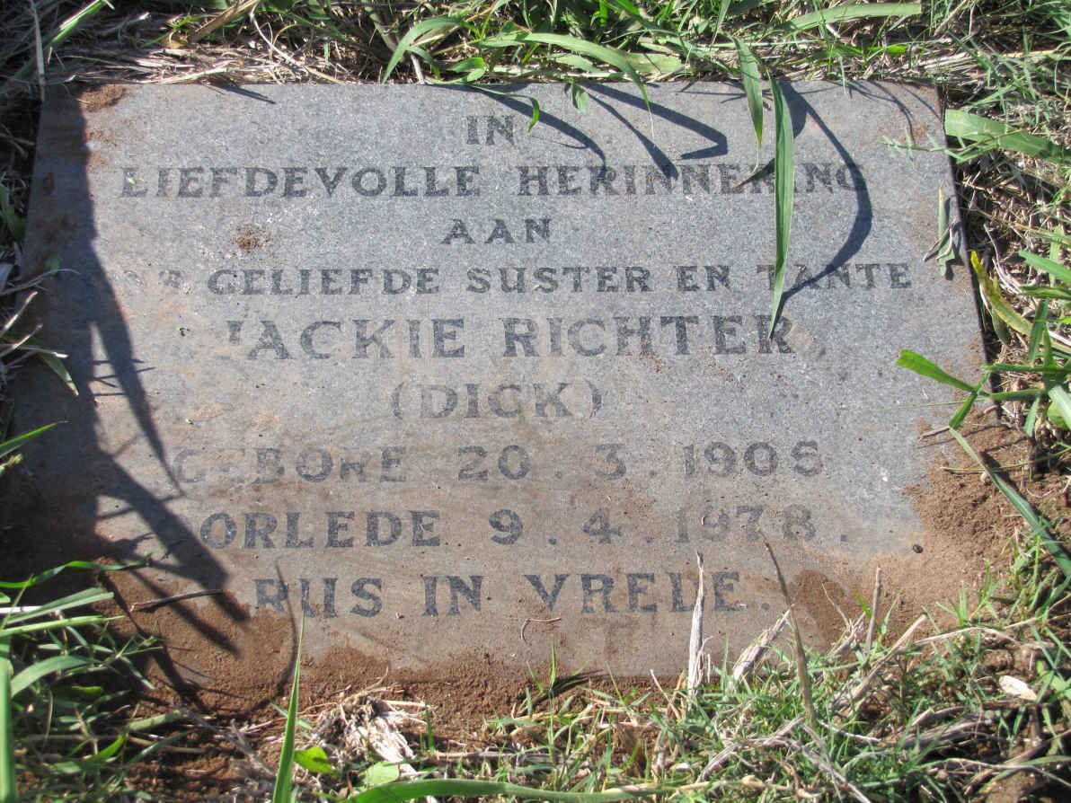 RICHTER Jackie nee DICK 1905-1978