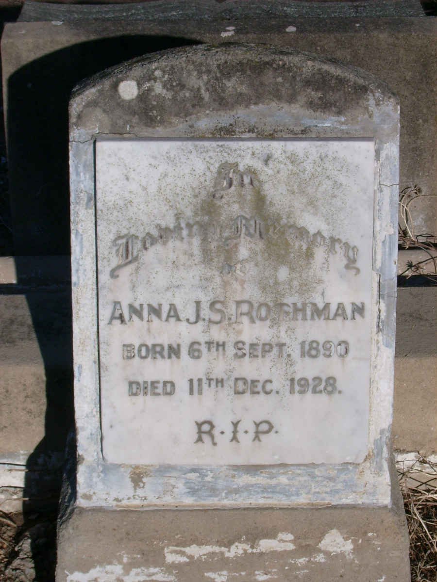 ROTHMAN Anna J.S. 1890-1928