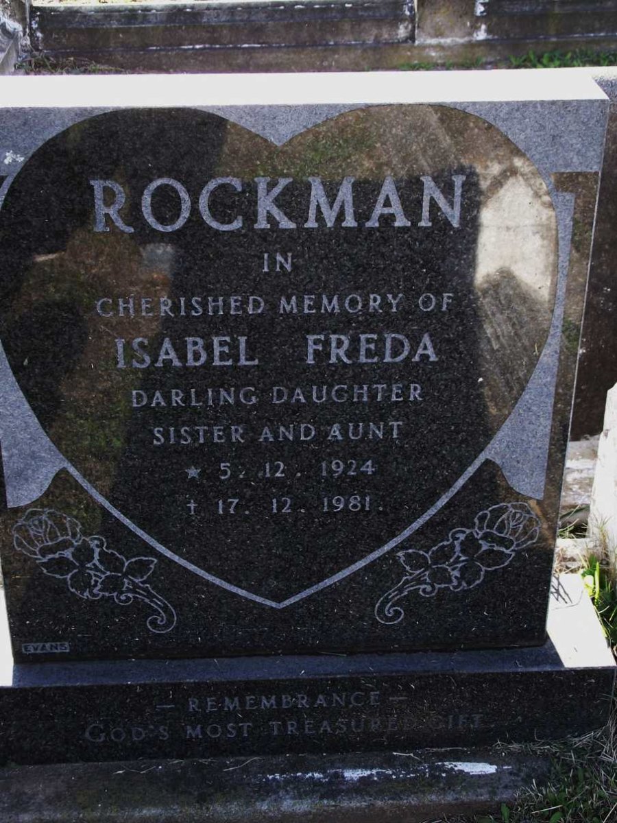 ROCKMAN Isabel Freda 1924-1981