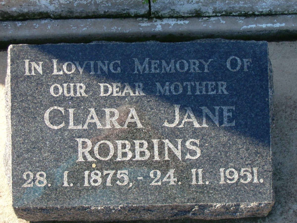 ROBBINS Clara Jane 1875-1951