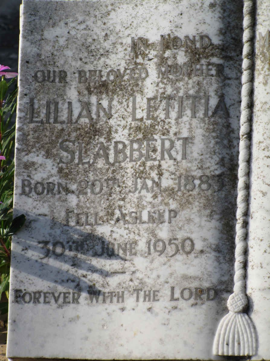 SLABBERT Lillian Letitia 1883-1950