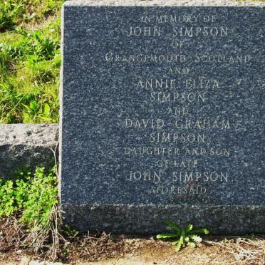 SIMPSON John :: SIMPSON Annie Eliza :: SIMPSON David Graham :: SIMPSON John