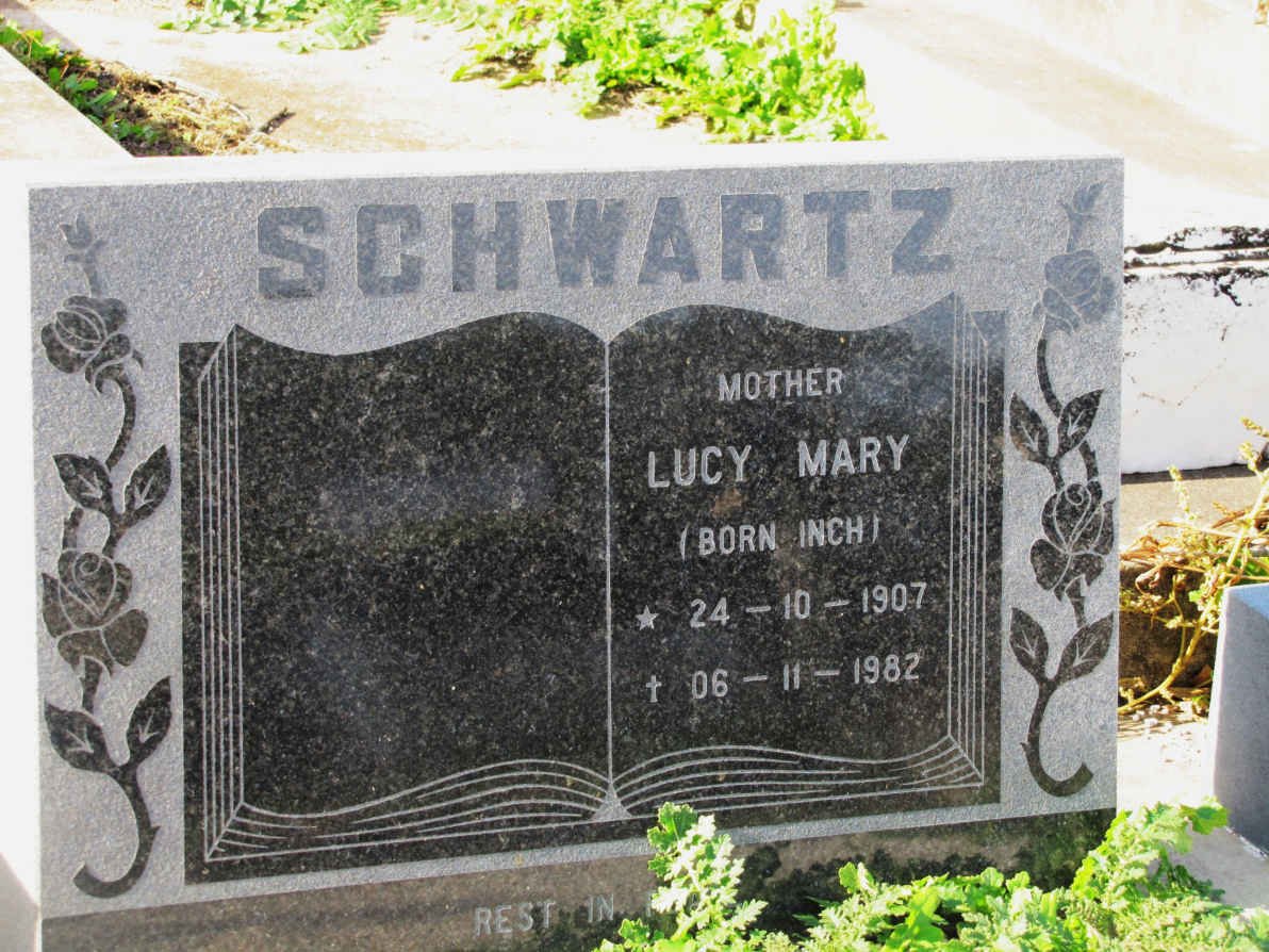 SCHWARTZ Lucy Mary nee INCH 1907-1982