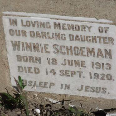 SCHOEMAN Winnie 1913-1920