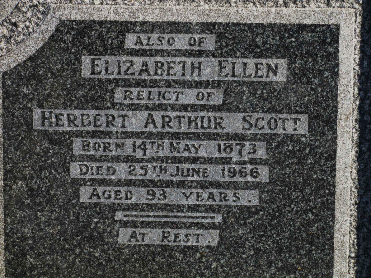 SCOTT Elizabeth Ellen 1873-1966