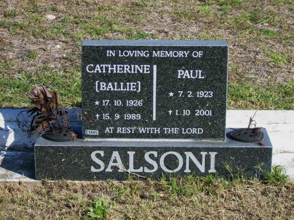 SALSONI Paul 1923-2001&amp; Catherine 1926-1989
