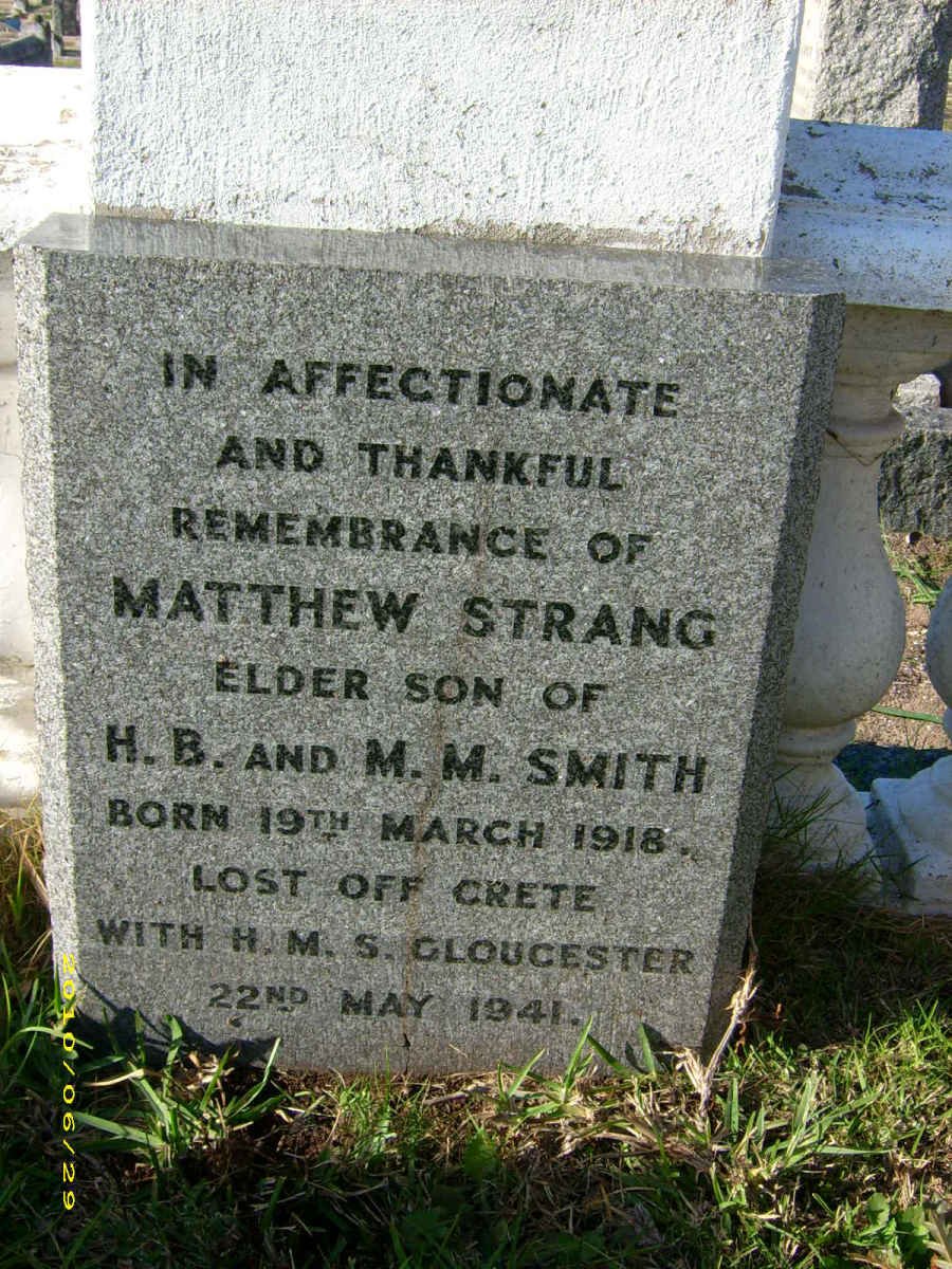 SMITH Matthew Strang 1918-1941