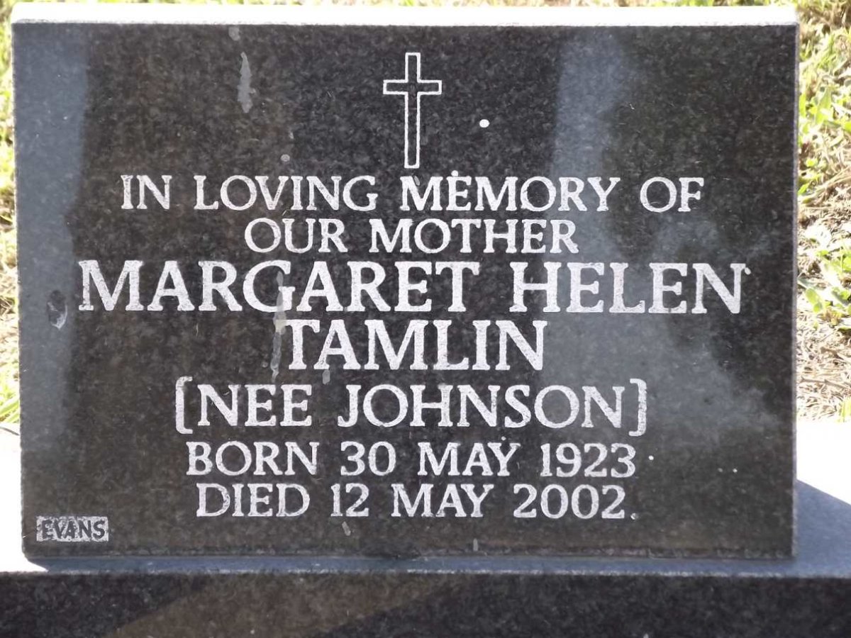TAMLIN Margaret Helen nee JOHNSON 1923-2002