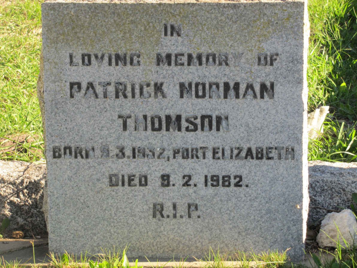 THOMSON Patrick Norman 1932-1982