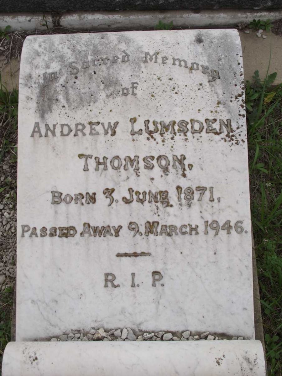 THOMSON Andrew Lumsden 1871-1946