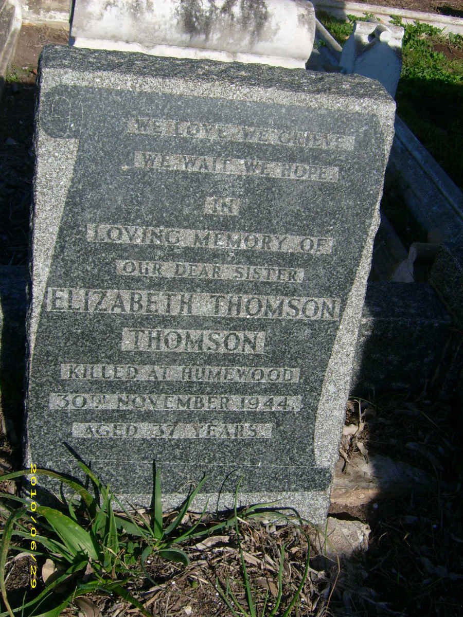 THOMSON Elizabeth Thomson -1944