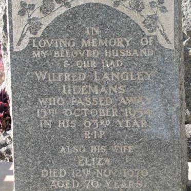 UDEMANS Wilfred Langley -1954 &amp; Eliza -1970