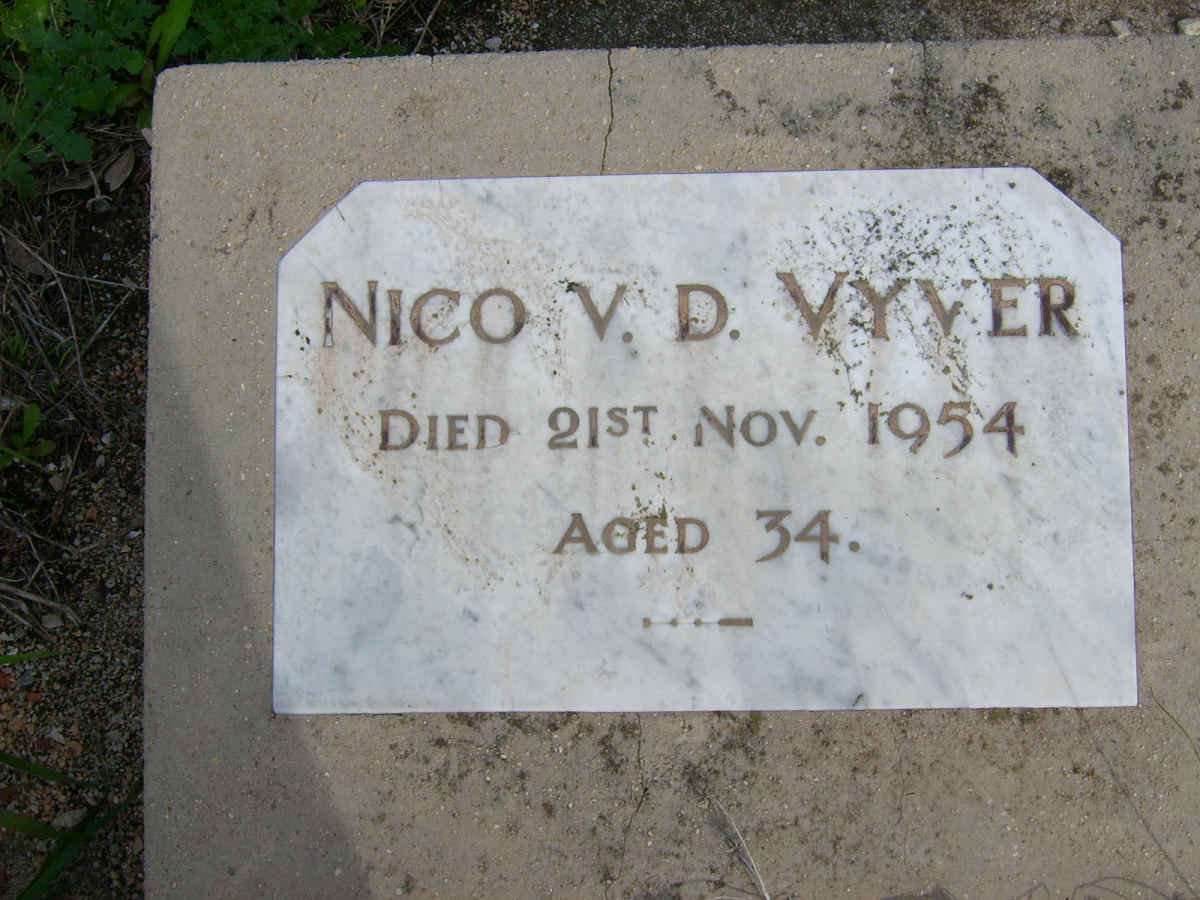 VYVER Nico, v.d. -1954