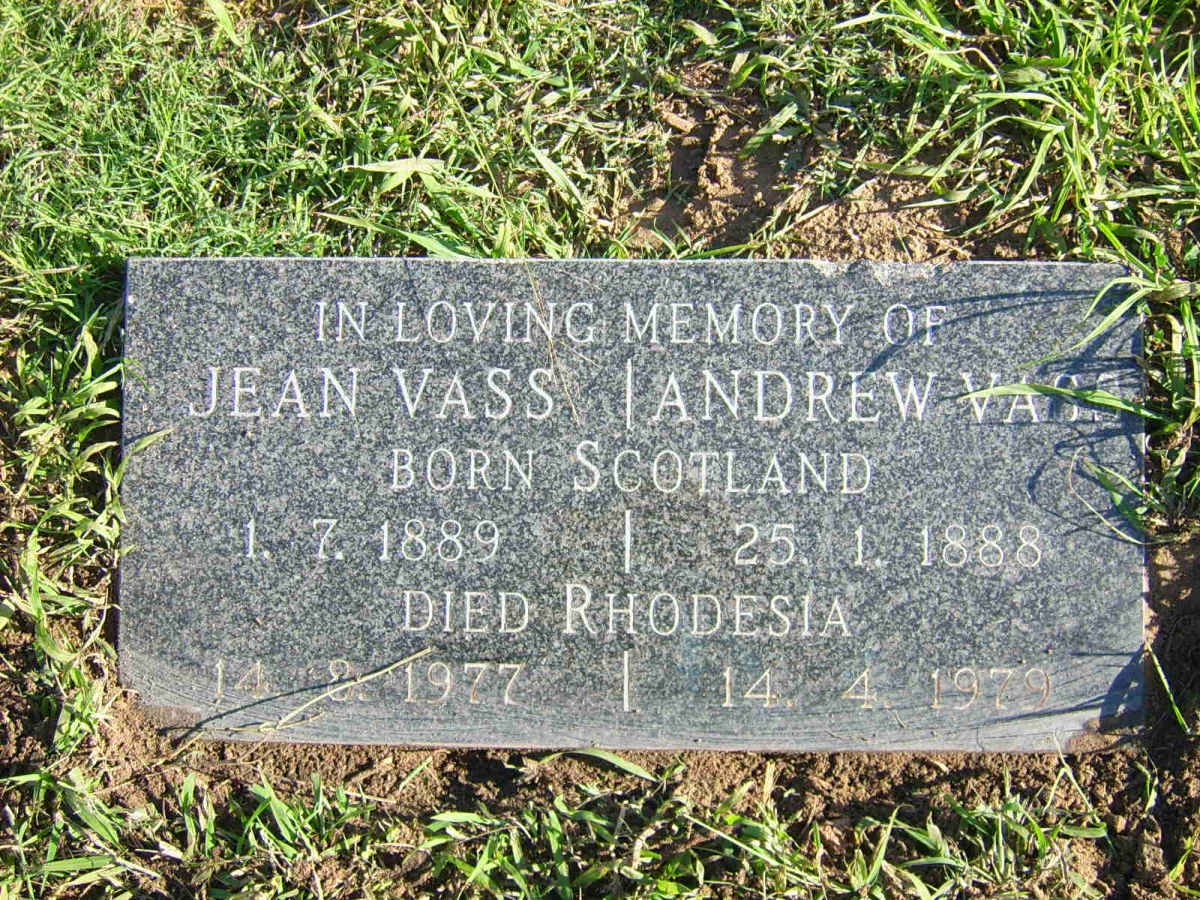 VASS Andrew 1888-1979 &amp; Jean 1889-1977