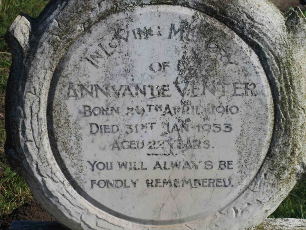 VENTER Ann, van de 1910-1953