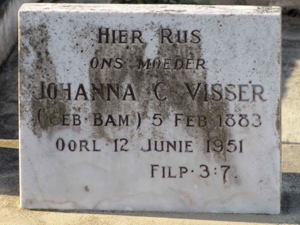 VISSER Johanna C. nee BAM 1883-1951