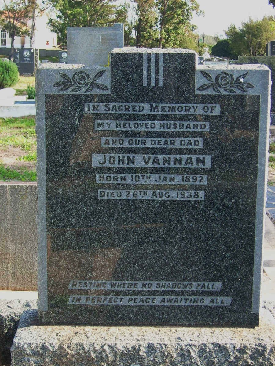 VANNAN John 1892-1938