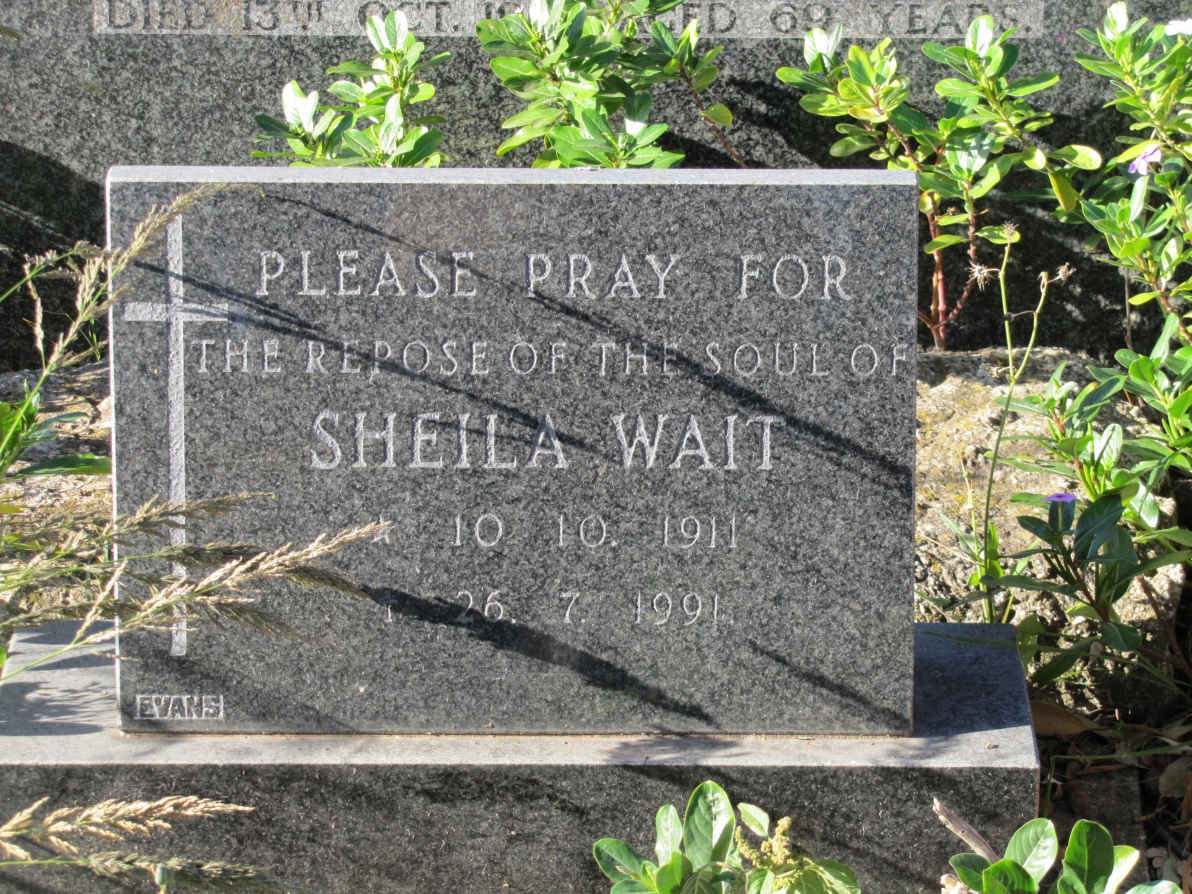 WAIT Sheila 1911-1991