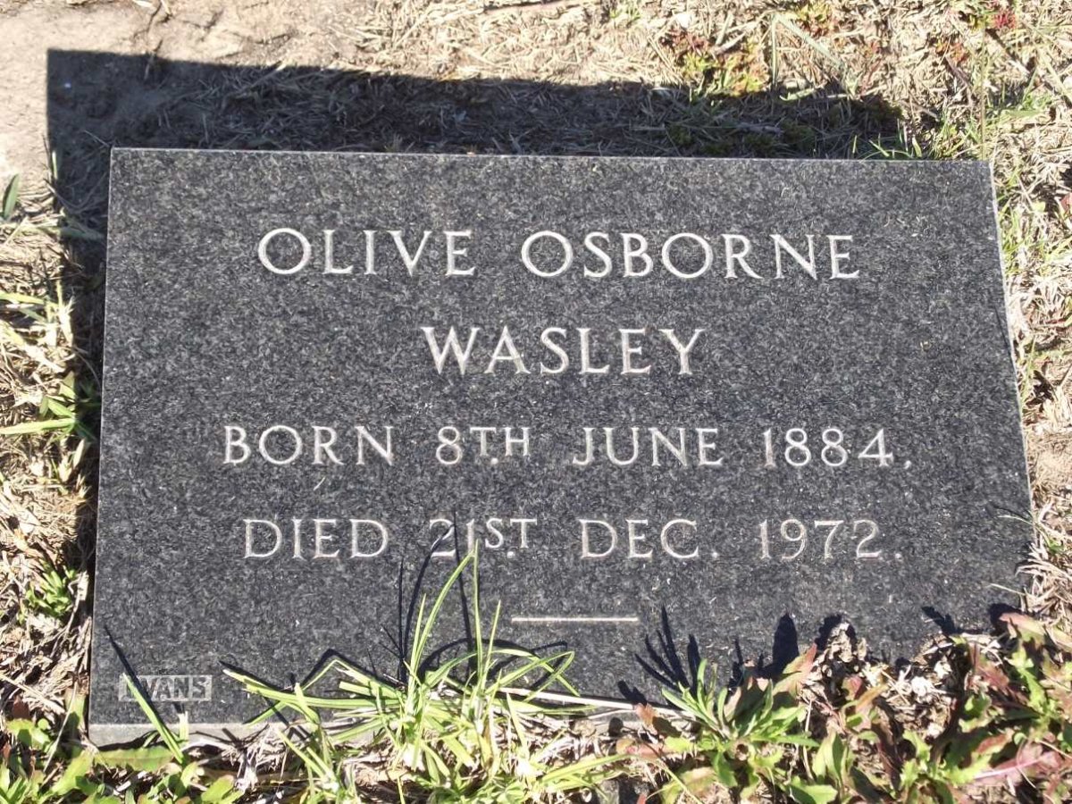 WASLEY Olive Osbourne 1884-1972
