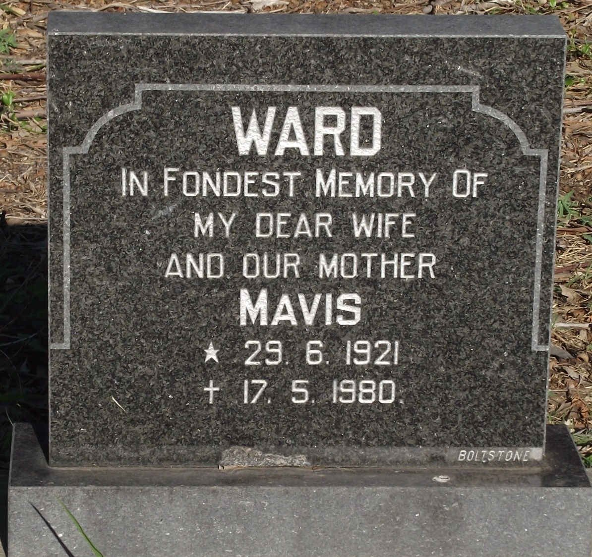 WARD Mavis 1921-1980