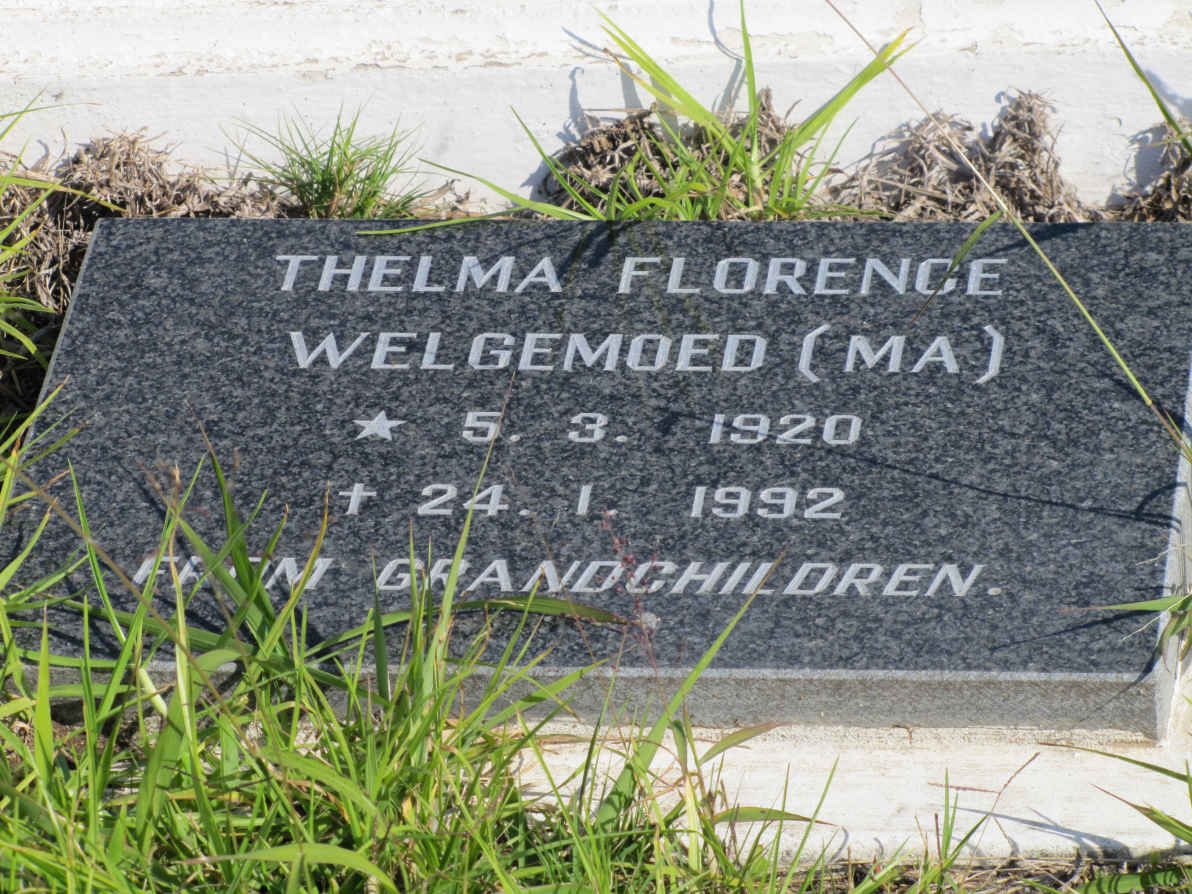 WELGEMOED Thelma Florence 1920-1992
