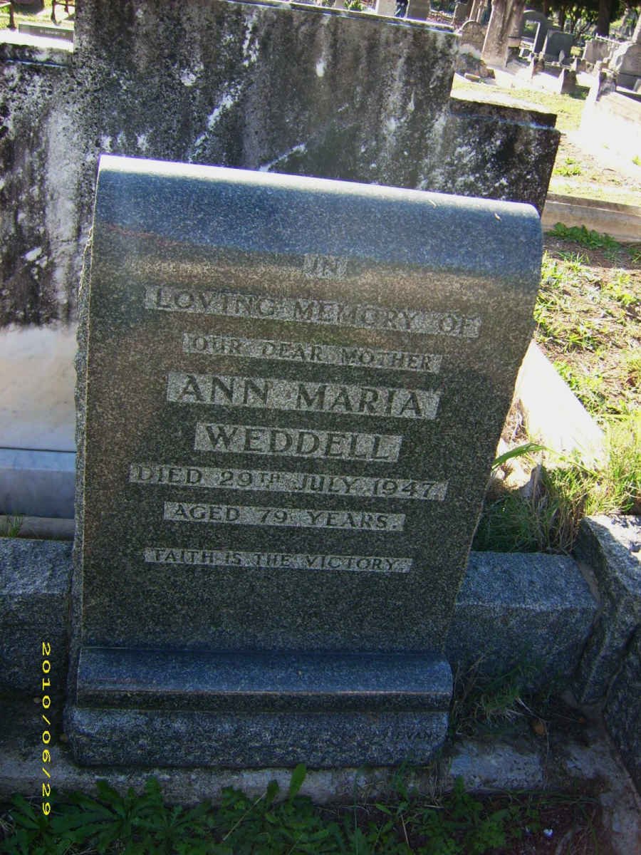 WEDDELL Ann Maria -1947