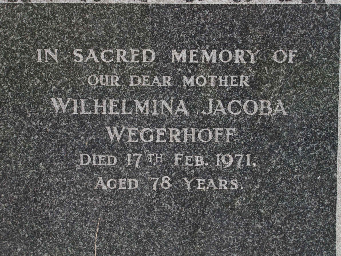 WEGERHOFF Wilhelmina Jacoba -1971