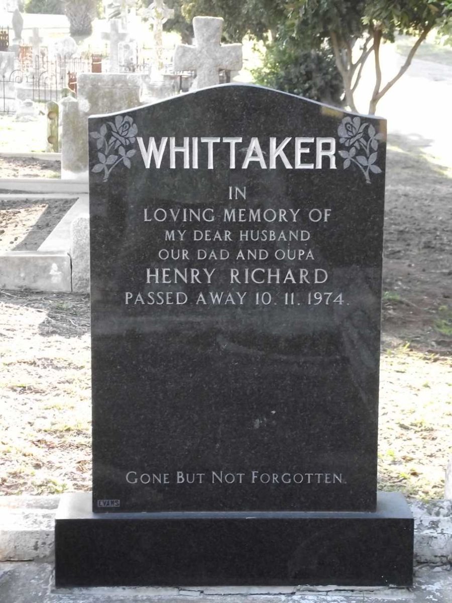 WHITTAKER Henry Richard -1974