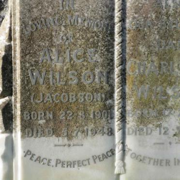 WILSON Charles R. 1898-1974 &amp; Alice JACOBSON 1901-1948