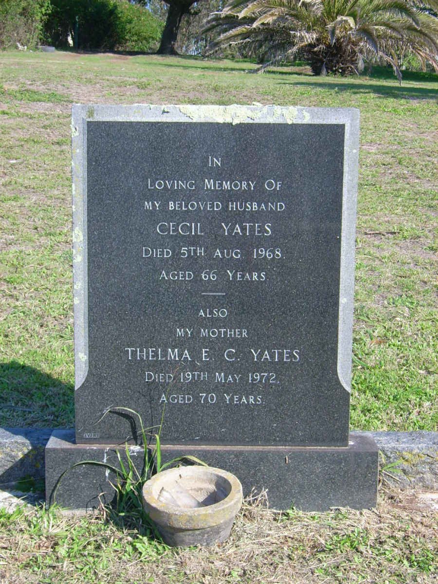 YATES Cecil -1968 :: YATES Thelma E.C. 1972