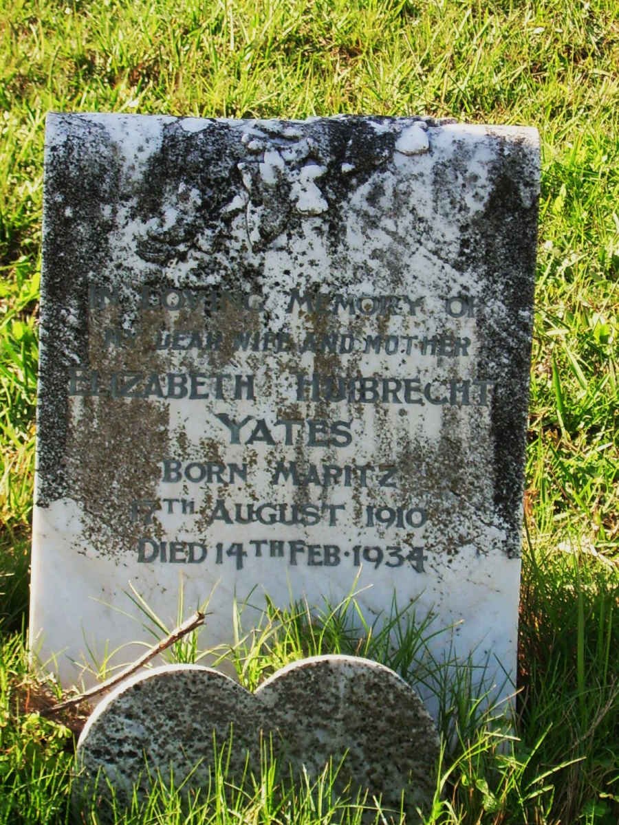 YATES Elizabeth Huibrecht nee MARITZ 1910-1934