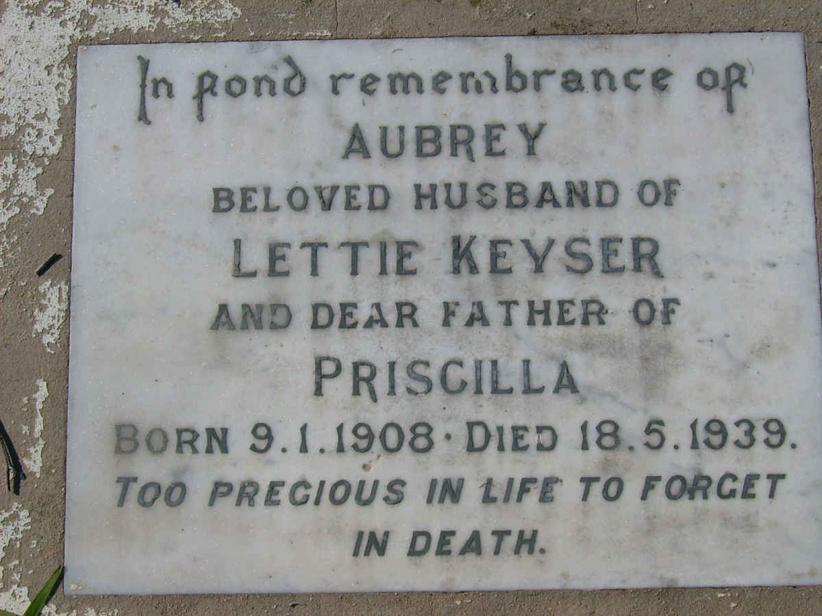 KEYSER Aubrey 1908-1939