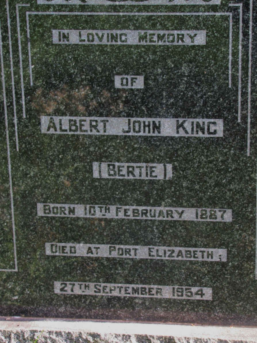 KING Albert John 1887-1954