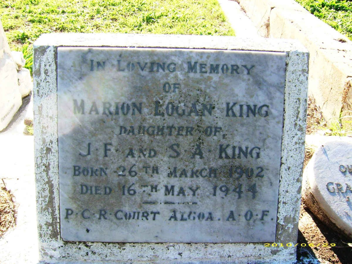 KING Marion Logan 1902-1944