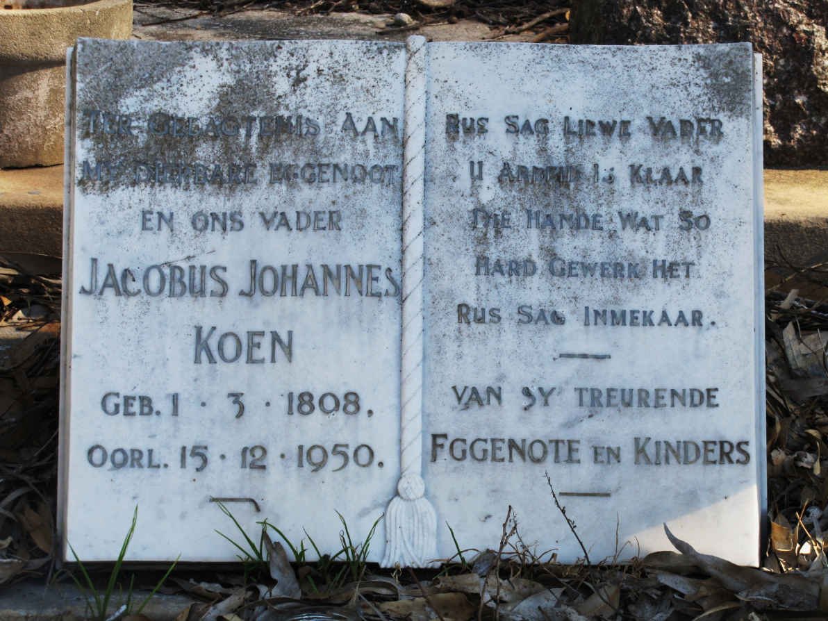 KOEN Jocobus Johannes 1898-1950