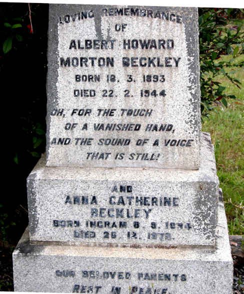 BECKLEY Albert Howard Morton 1893-1944 &amp; Anna Catherine INGRAM 1894-197?