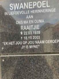 SWANEPOEL Raaitjie 1939-2003