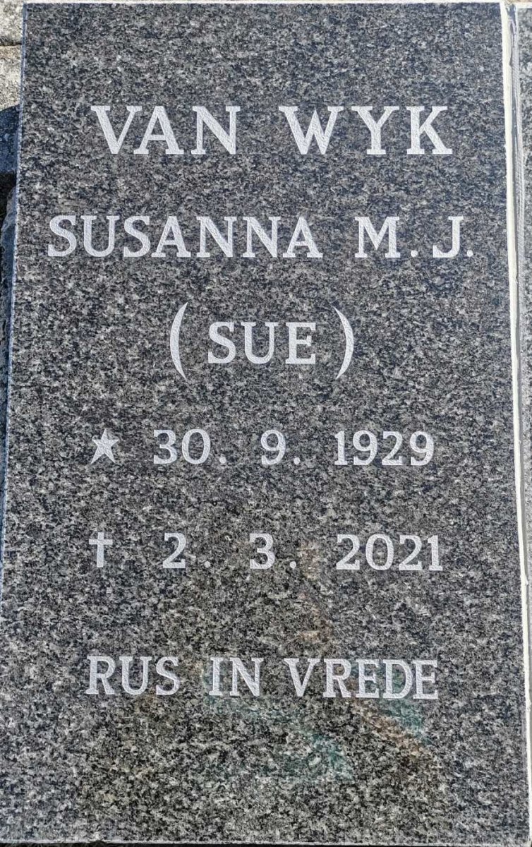 WYK Susanna M.J., van 1929-2021