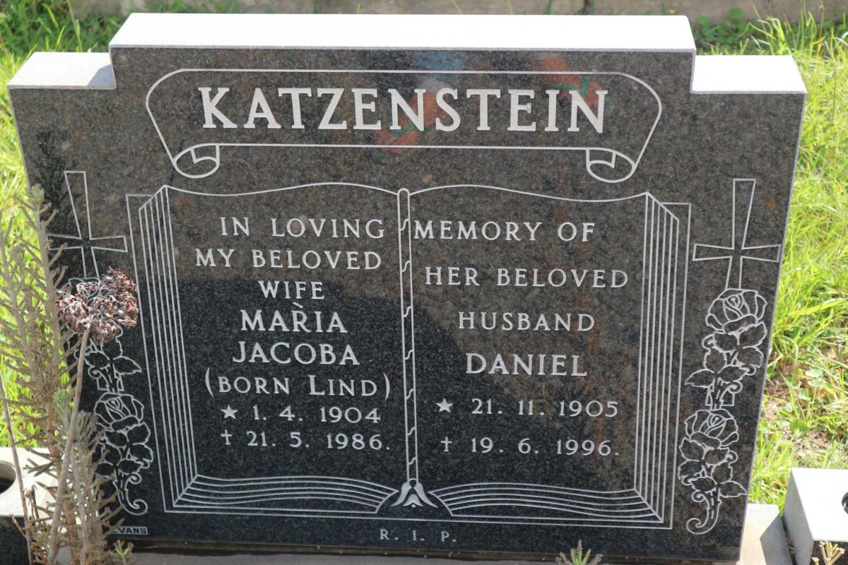 KATZENSTEIN Daniel 1905-1996 &amp; Maria Jacoba LIND 1904-1986