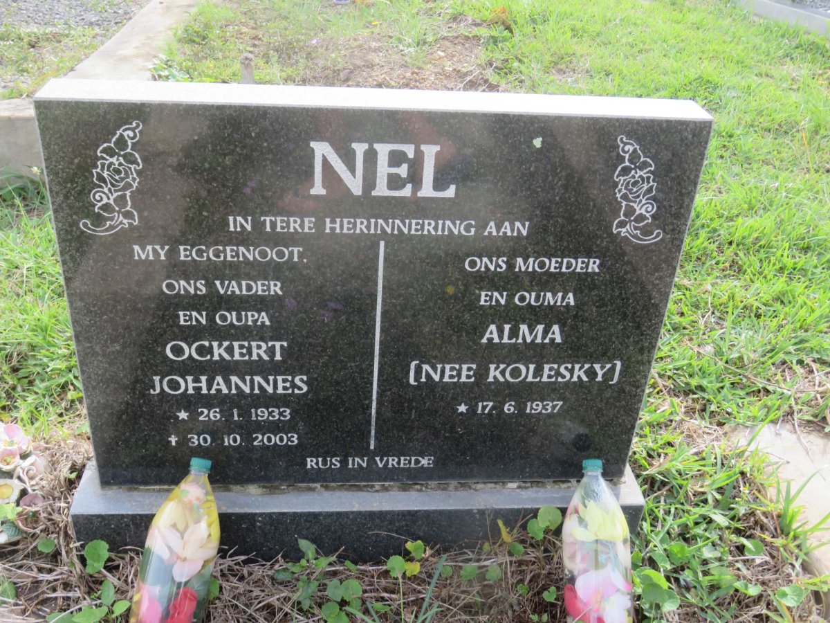 NEL Ockert Johannes 1933-2003 &amp; Alma KOLESKY 1937-